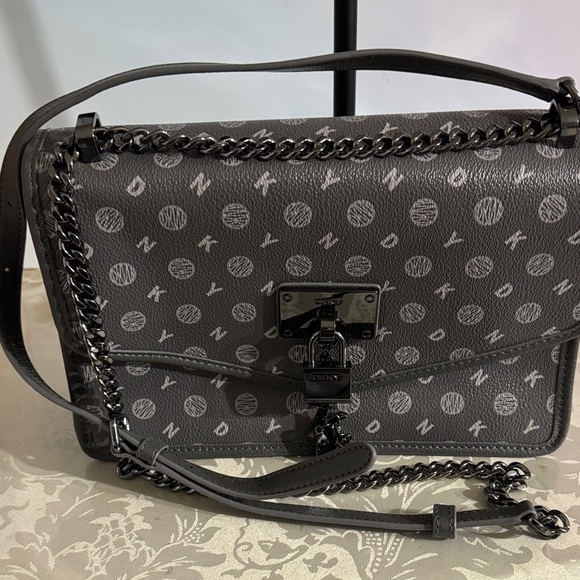DKNY Black Monogram Shoulder Bag - Picture 4 of 11